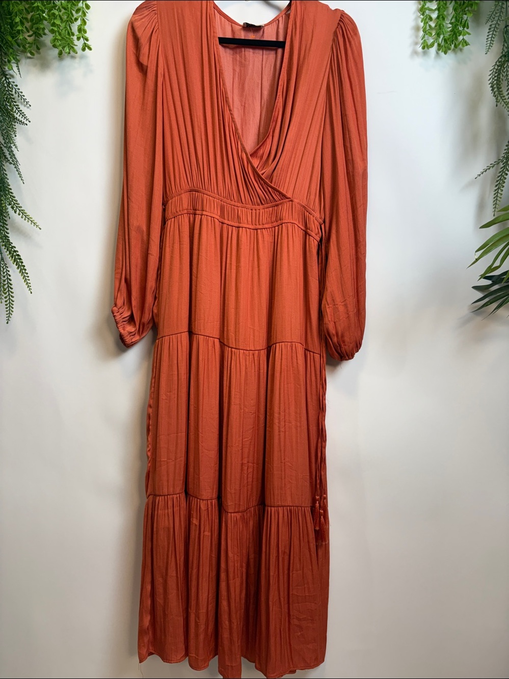 Elie Tahari Rust Long Sleeve Dress